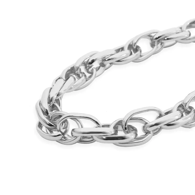 Silvertone Crossing Chain Choker Necklace made by Zulily