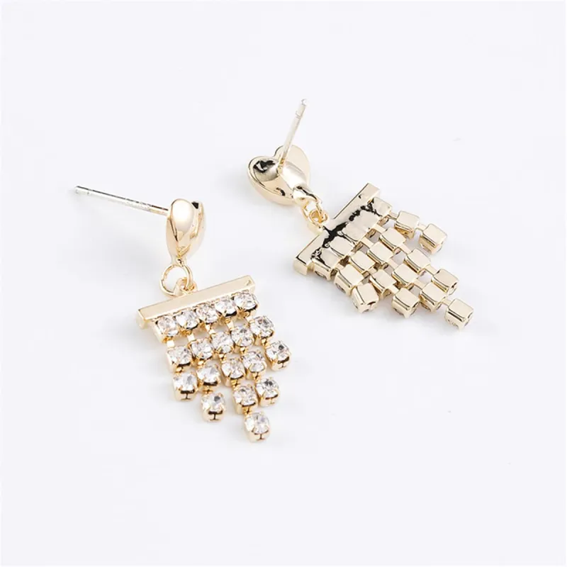 Cubic Zirconia & Goldtone Heart Tassel Drop Earrings made by Zulily