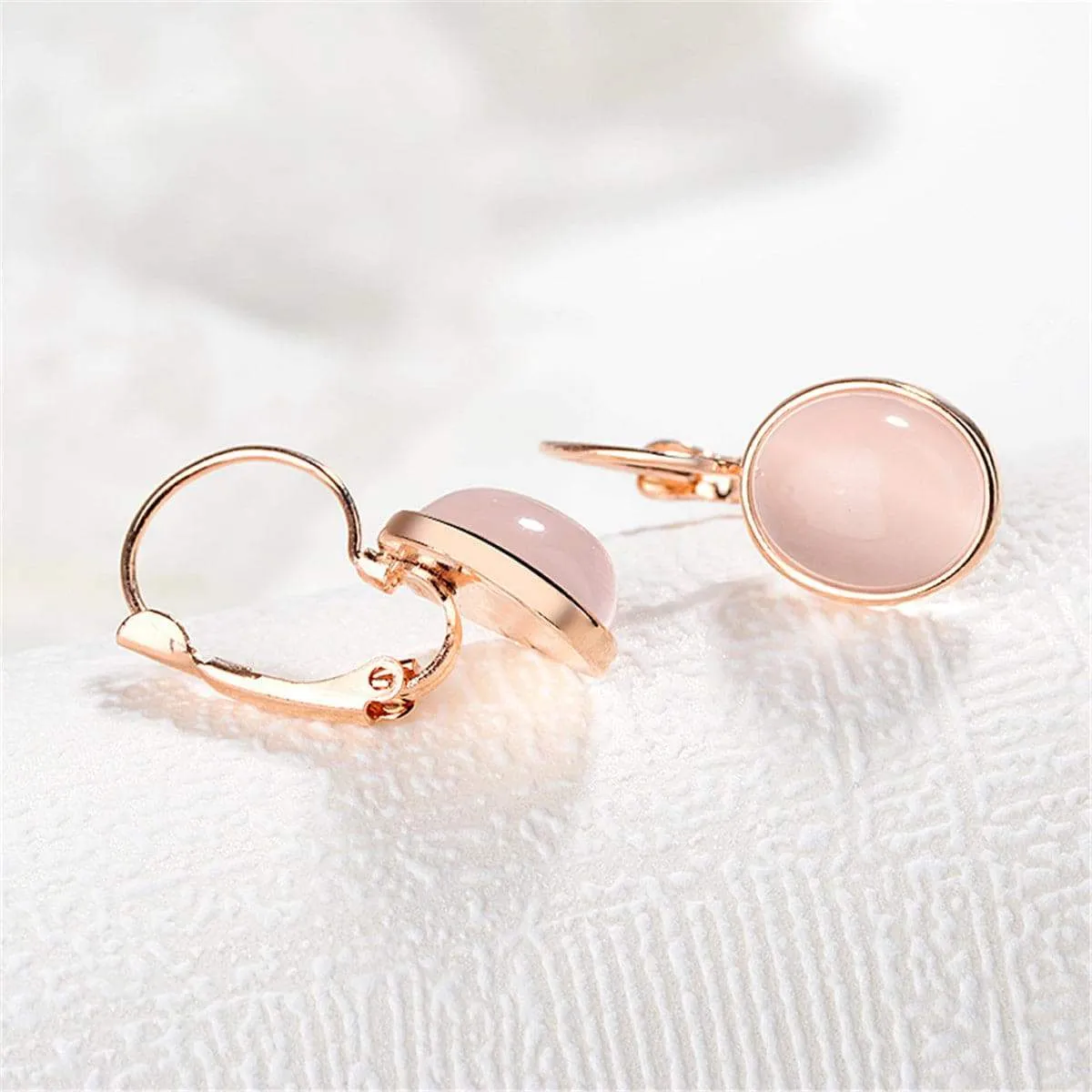Cat's Eye & Rose Goldtone Lever-Back Earrings sold by Zulily product image thumbnail 2