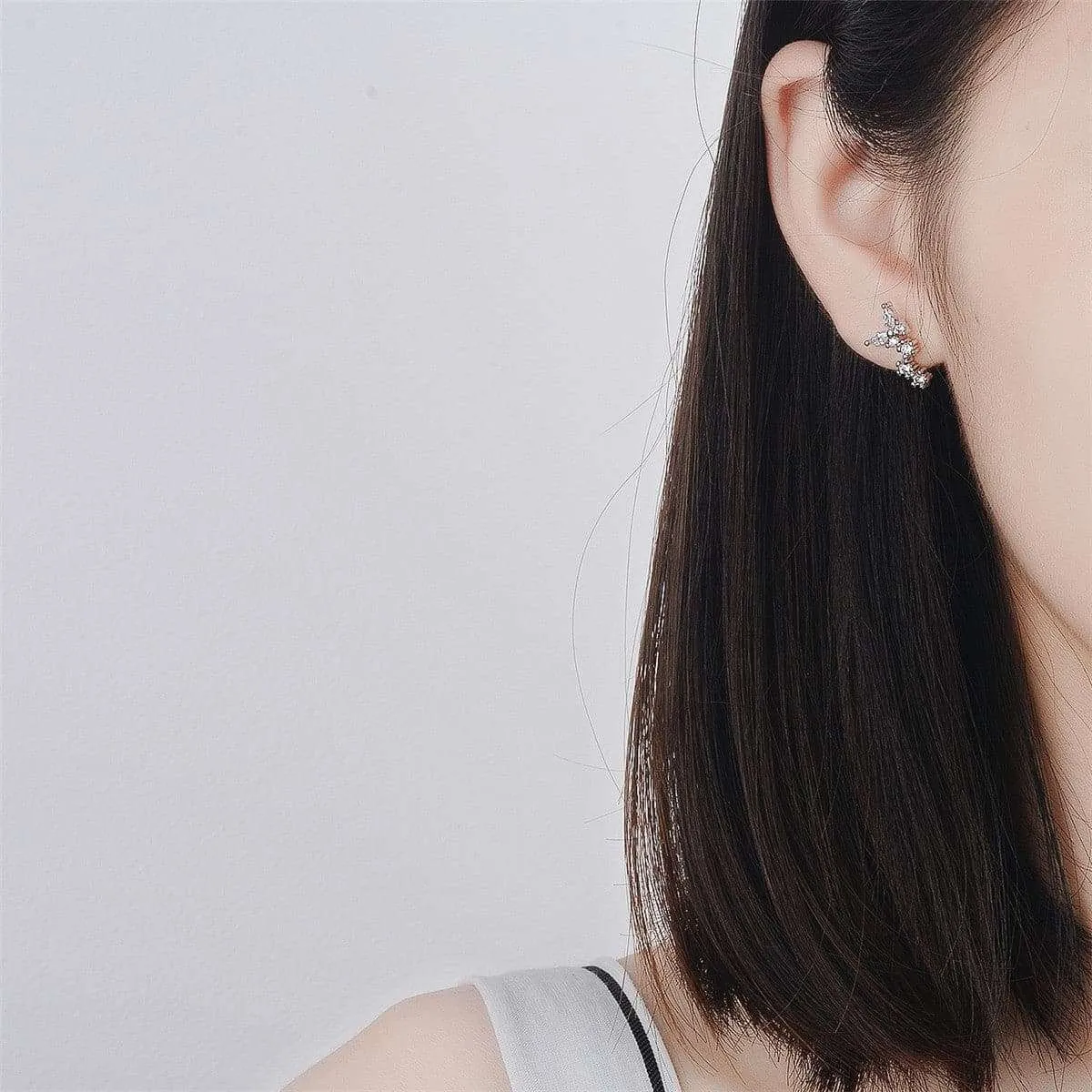Cubic Zirconia & Silvertone Butterfly Drop Earrings sold by Zulily product image thumbnail 2