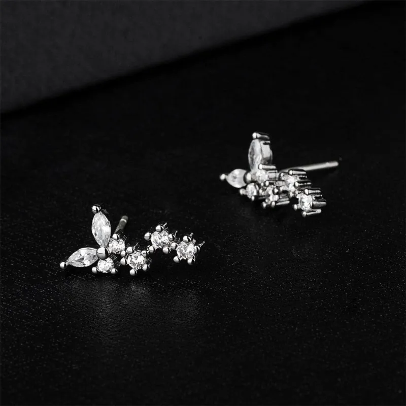 Cubic Zirconia & Silvertone Butterfly Drop Earrings made by Zulily