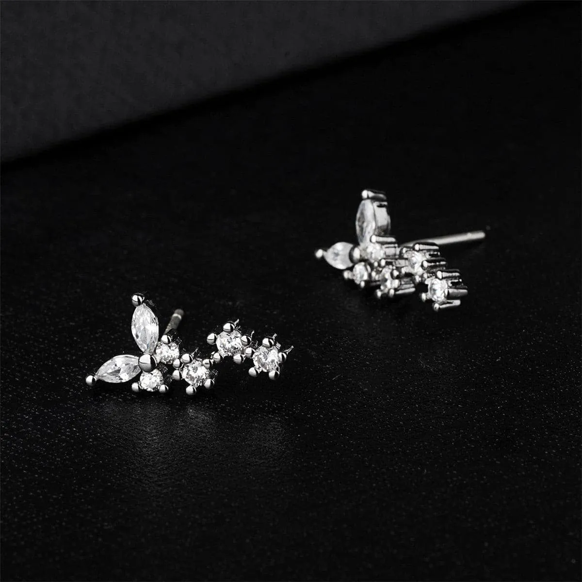 Cubic Zirconia & Silvertone Butterfly Drop Earrings sold by Zulily
