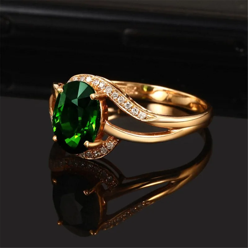 Emerald Crystal & Cubic Zirconia Rose Goldtone Oval Ring made by Zulily