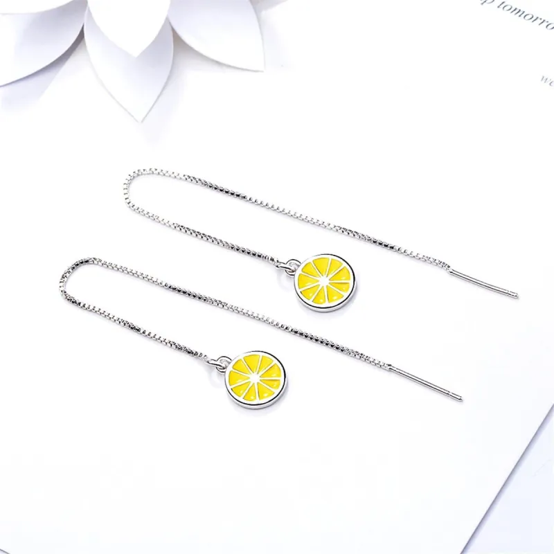 Yellow & Silvertone Lemon Threader Earrings made by Zulily