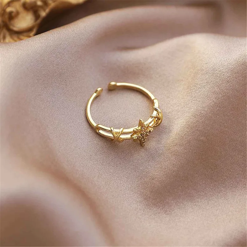 Cubic Zirconia & Goldtone Star Open-Band Ring made by Zulily