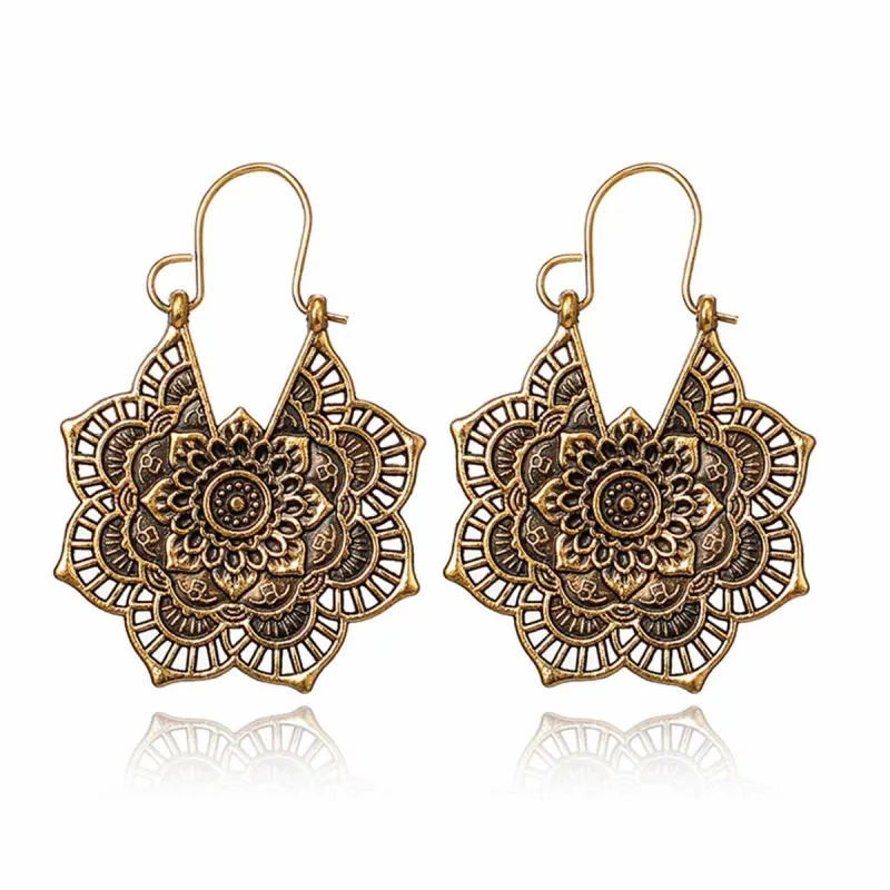 Goldtone Floral Huggie Earrings made by Zulily