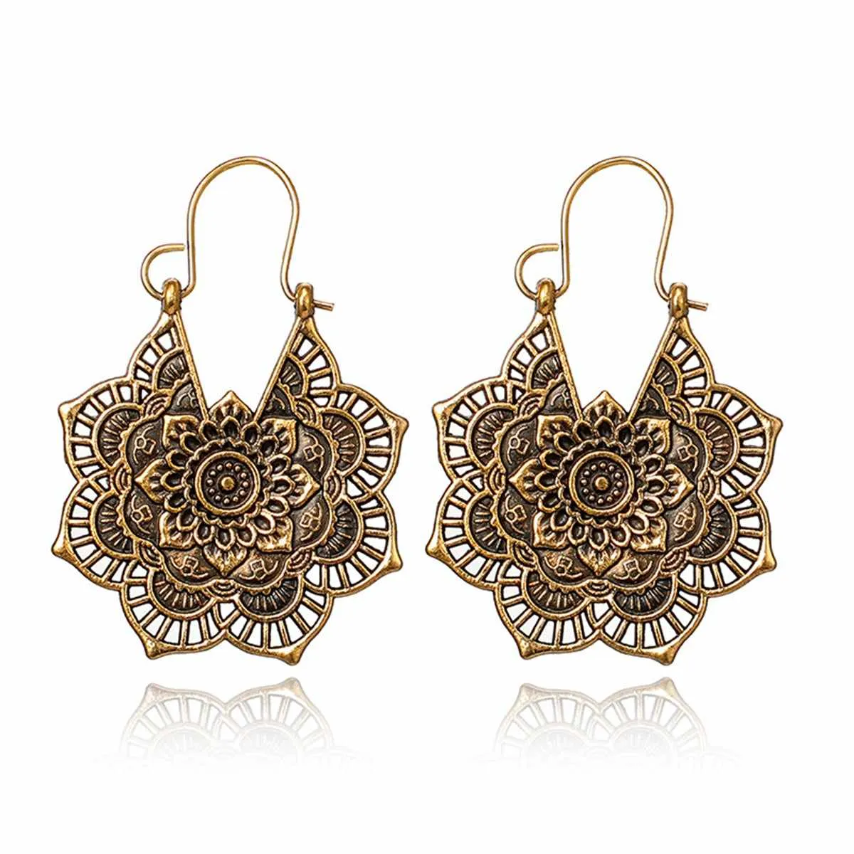 Goldtone Floral Huggie Earrings sold by Zulily