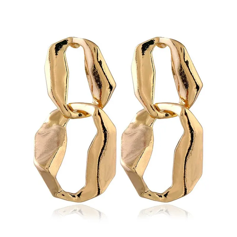 Goldtone Irregular Geometry Drop Earrings made by Zulily