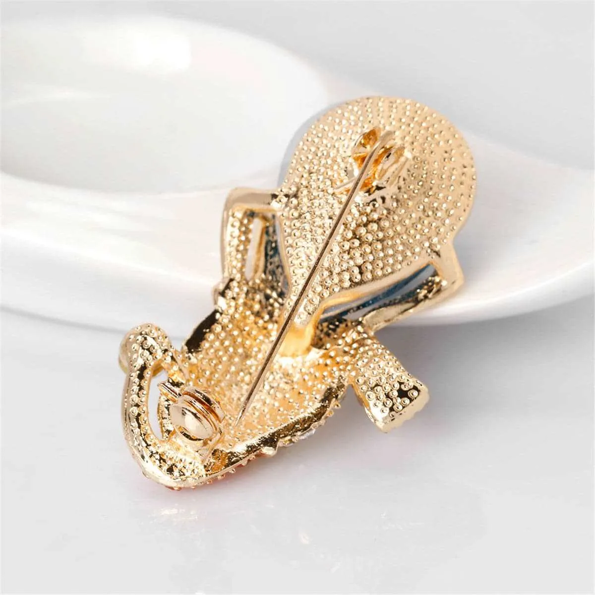 Crystal & Red Cubic Zirconia Snowman Brooch sold by Zulily product image thumbnail 2