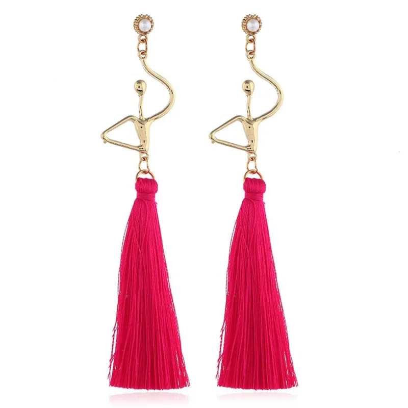 Pearl & Polyster Goldtone Figure Tassel Drop Earrings made by Zulily