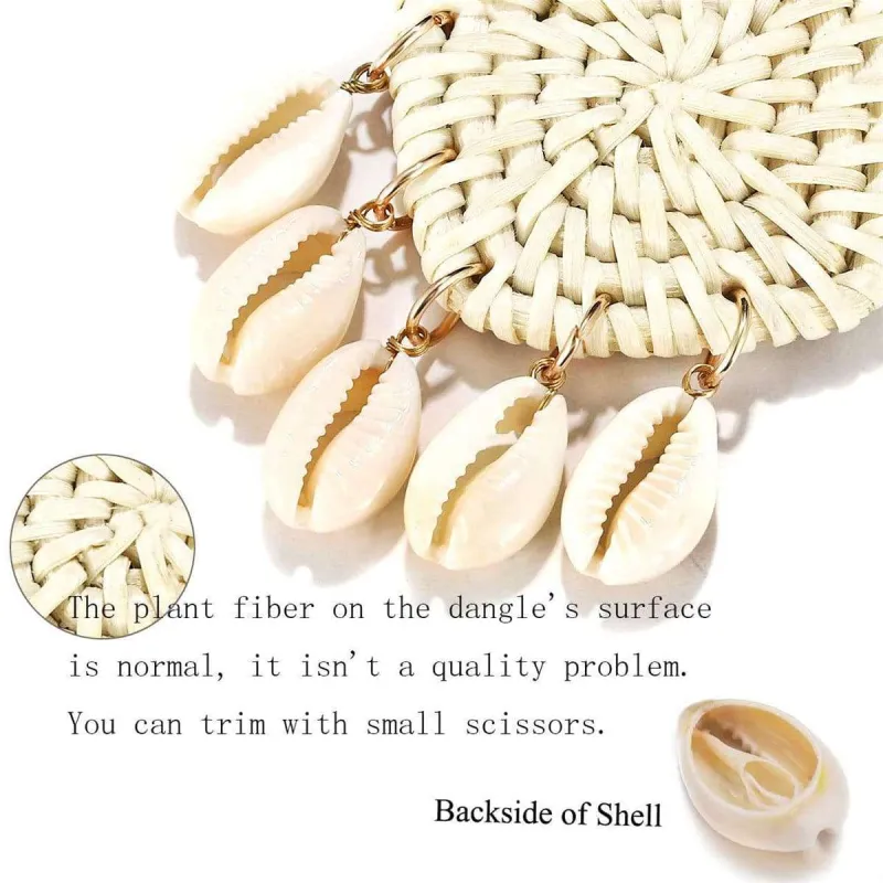 Shell & Rattan Rhombus Drop Earrings made by Zulily
