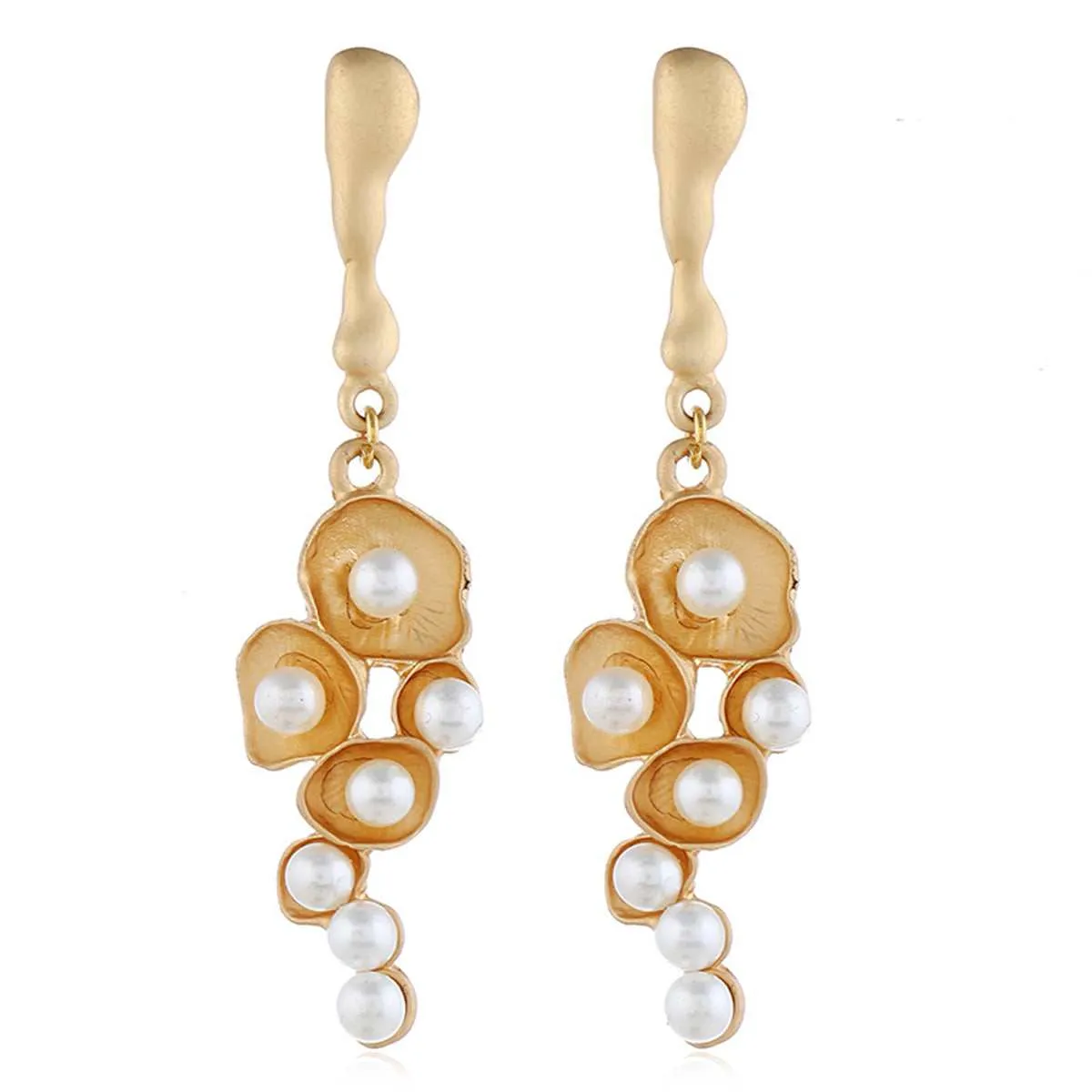 Pearl & Goldtone Mushroom Drop Earrings sold by Zulily