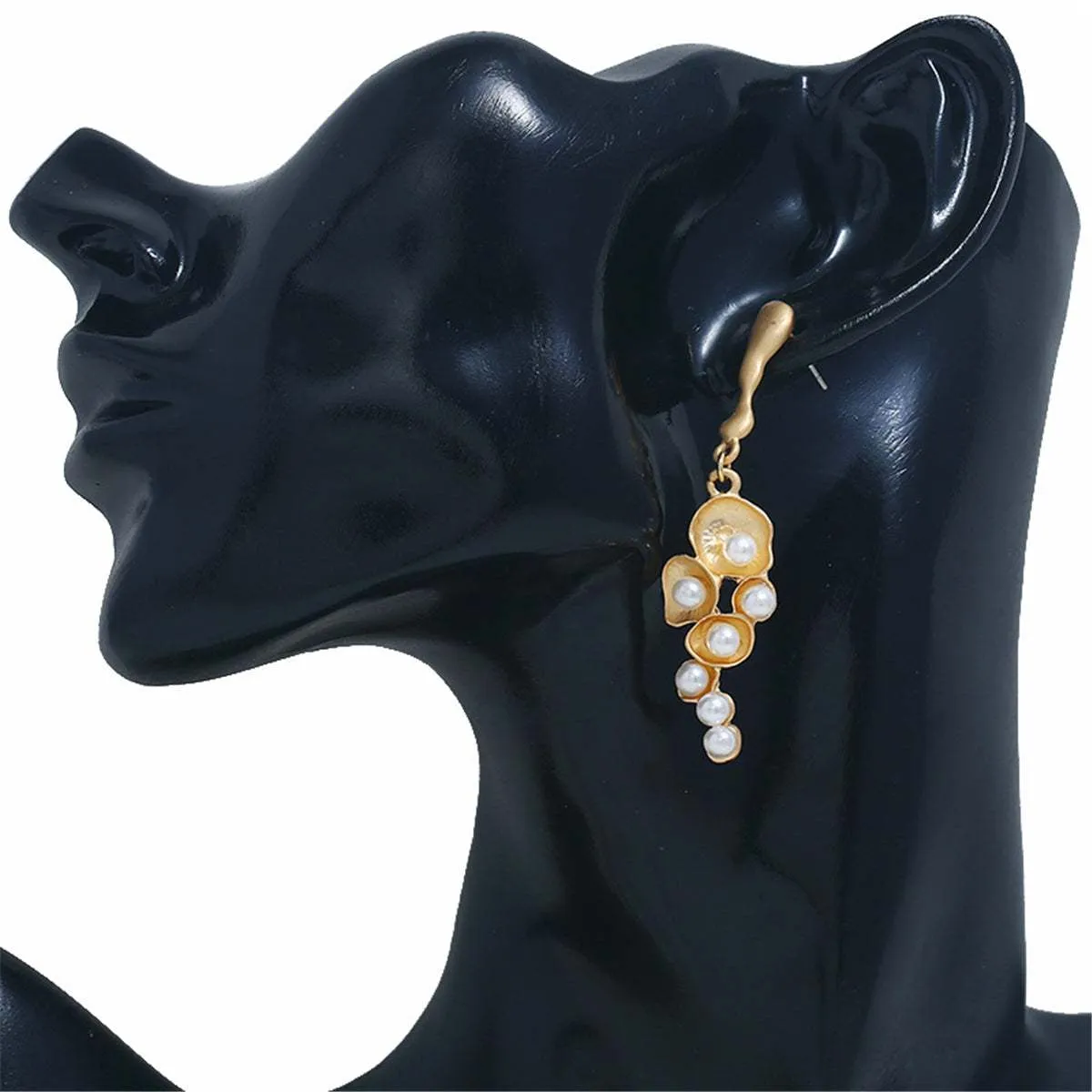 Pearl & Goldtone Mushroom Drop Earrings sold by Zulily product image thumbnail 3