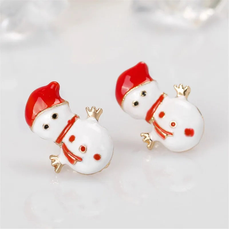 White & Bundled Snowman Stud Earrings made by Zulily