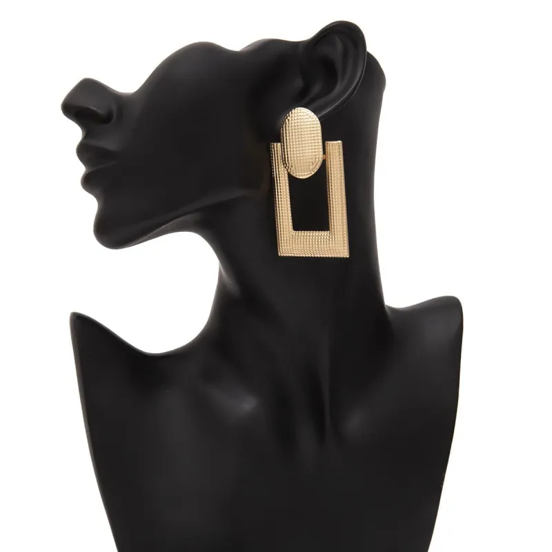 Goldtone Open Rectangle Drop Earrings made by Zulily