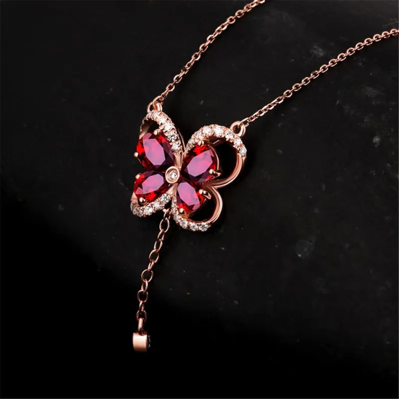 Red Crystal & Cubic Zirconia Butterfly Pendant Necklace made by Zulily