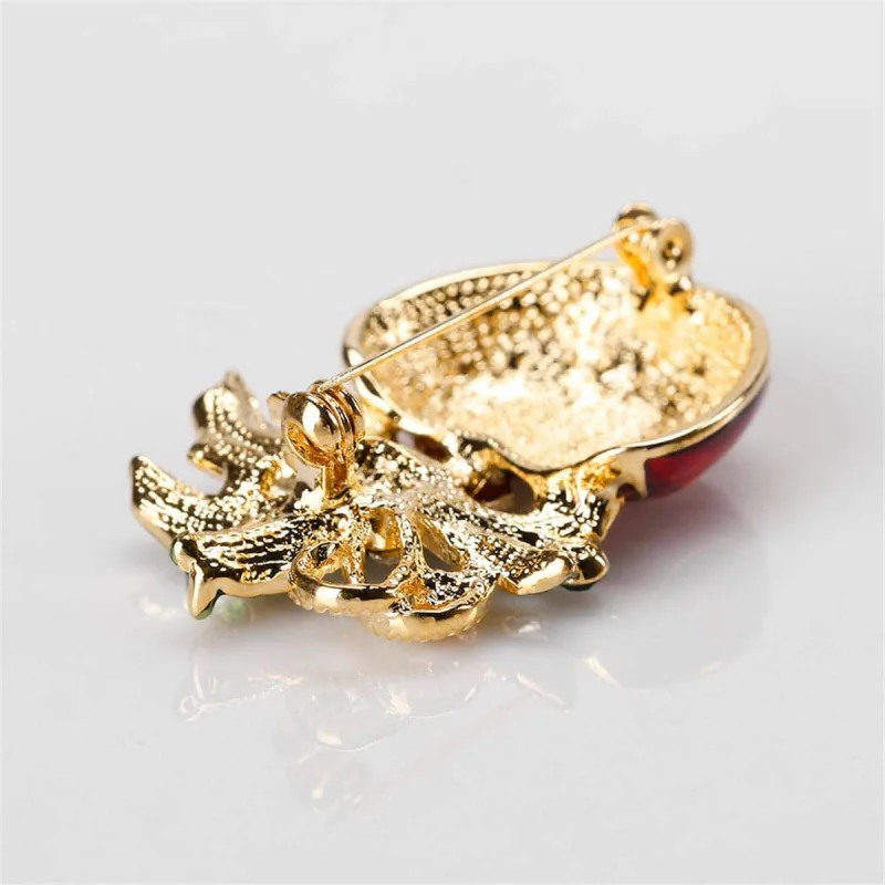 Cubic Zirconia & Goldtone Botany Ornament Brooch made by Zulily