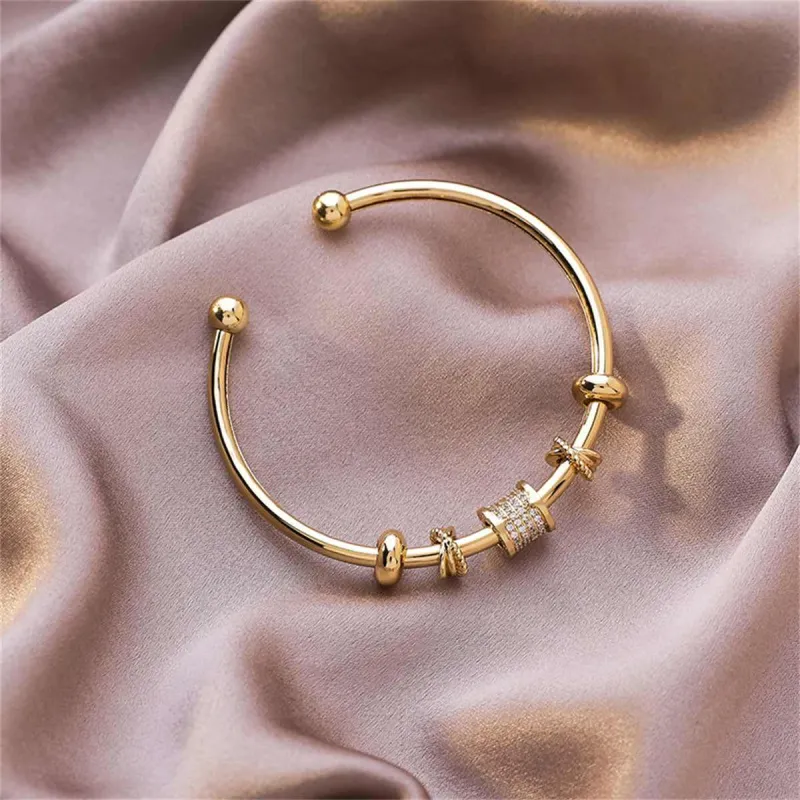 Cubic Zirconia & Goldtone Coin Geometric-Charm Cuff made by Zulily