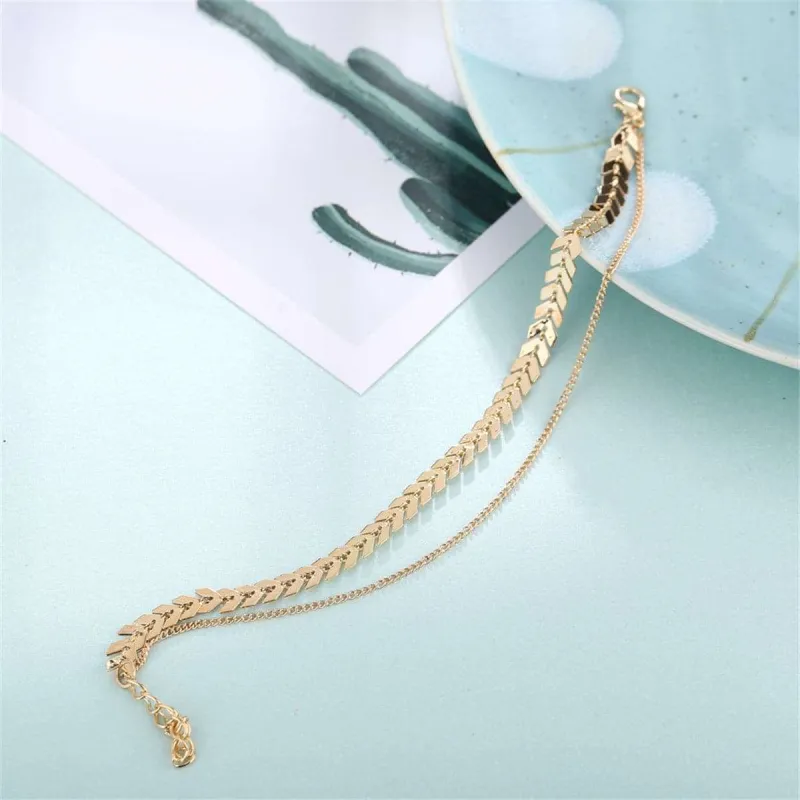 Goldtone Chain Layer Anklet made by Zulily