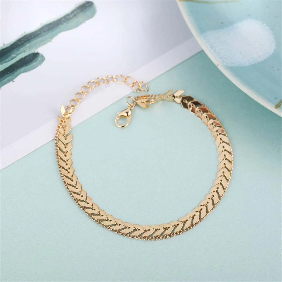 Goldtone Chain Layer Anklet sold by Zulily product image thumbnail 2