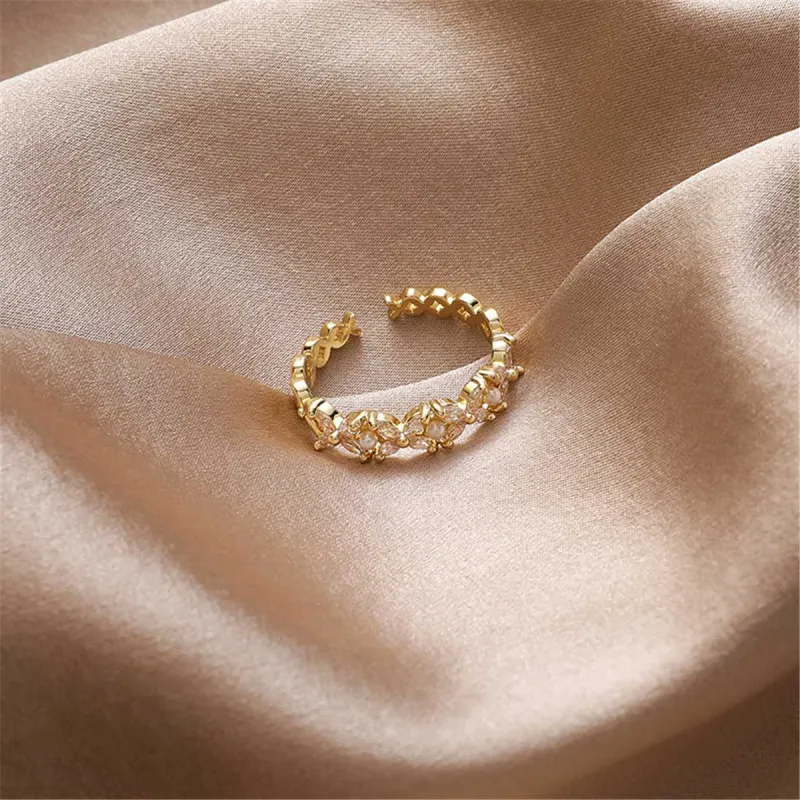 Cubic Zirconia & Pearl Goldtone Flower Band made by Zulily