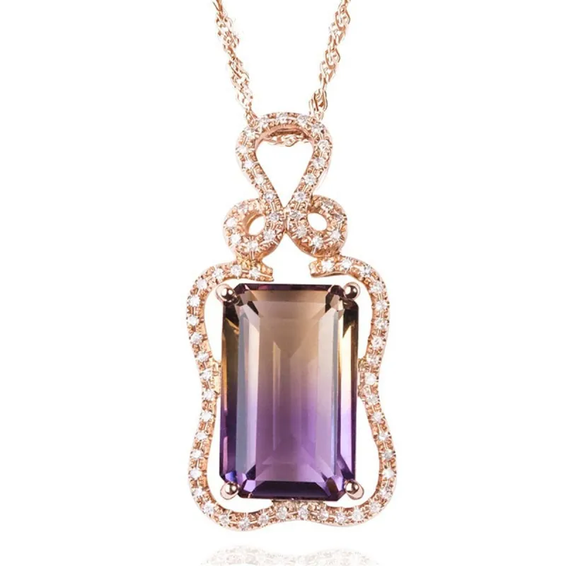 Purple Ombré Crystal & Cubic Zirconia Botany Pendant Necklace made by Zulily
