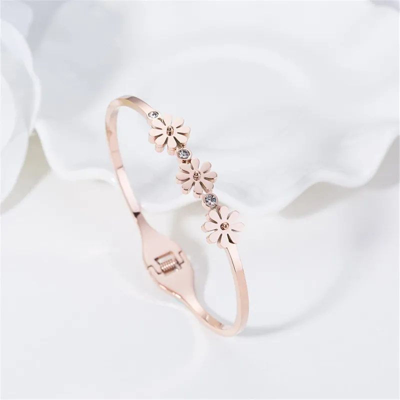 Cubic Zirconia & Rose Goldtone Triple Mum Hinge Bangle made by Zulily