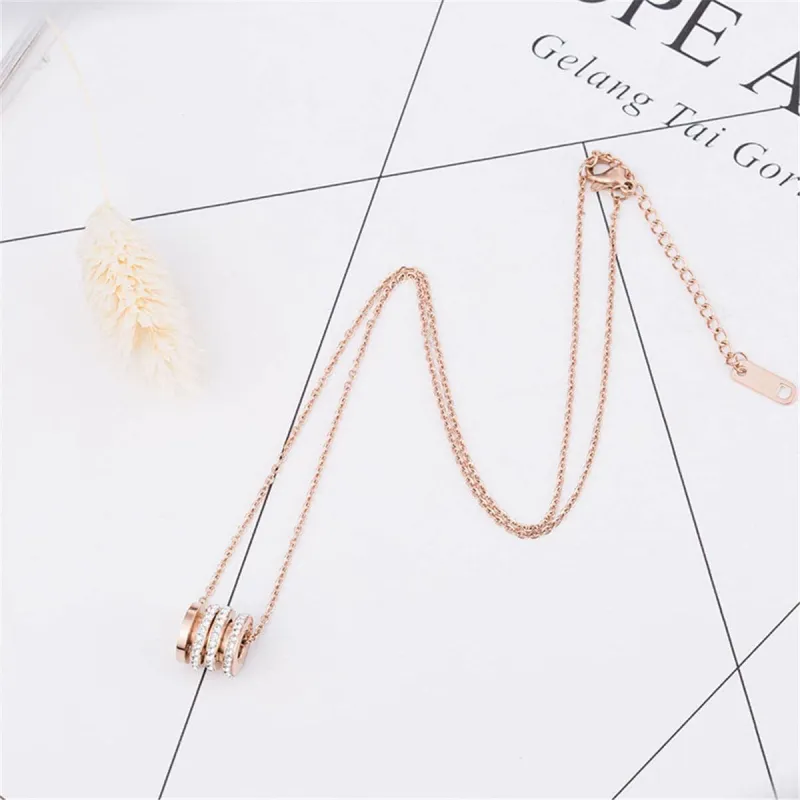 Cubic Zirconia & Rose Goldtone Linked Circle Pendant Necklace made by Zulily