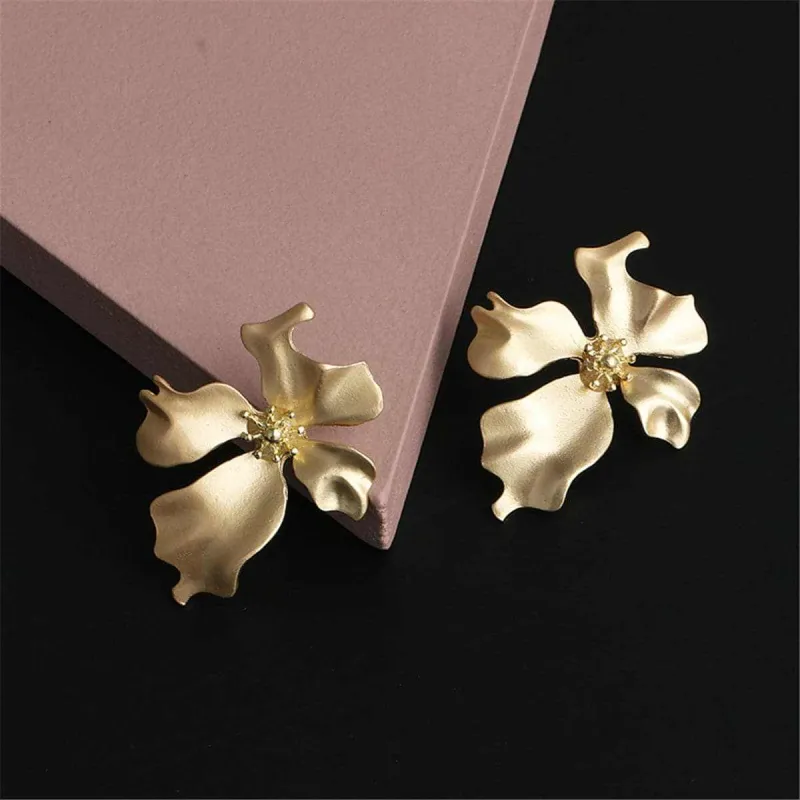 Goldtone Floral Stud Earrings made by Zulily