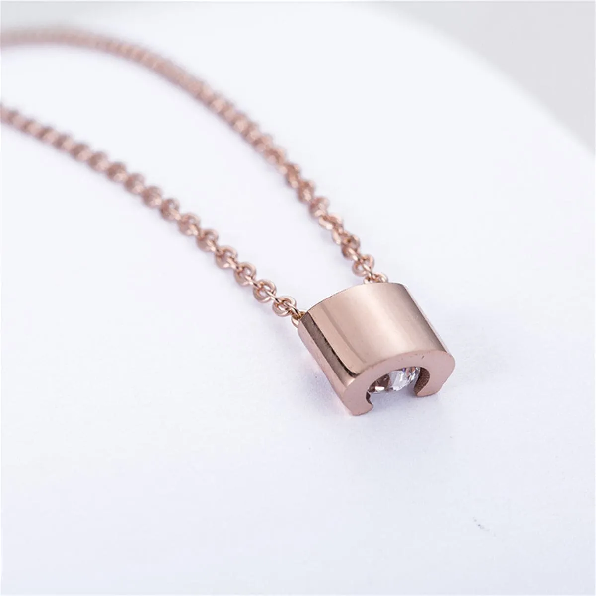 Cubic Zirconia & Rose Goldtone Prong Pendant Necklace sold by Zulily
