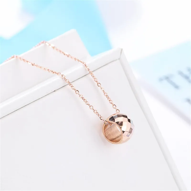 Rose Goldtone Cut Ball Pendant Necklace made by Zulily