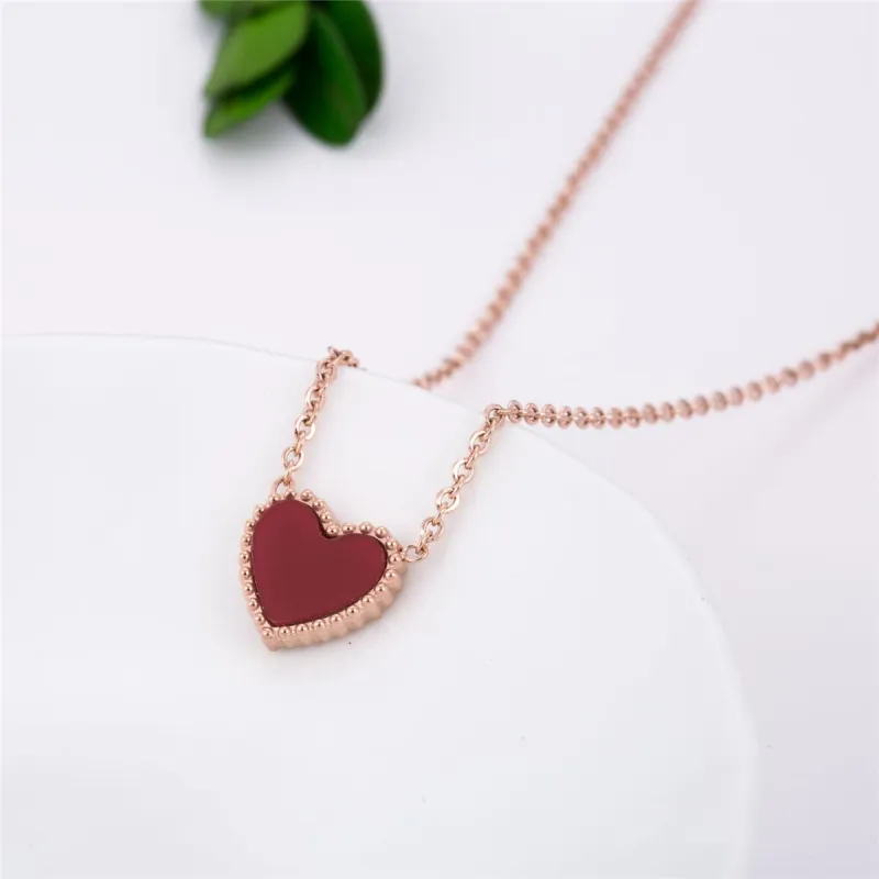 Red & Rose Goldtone Heart Pendant Necklace made by Zulily