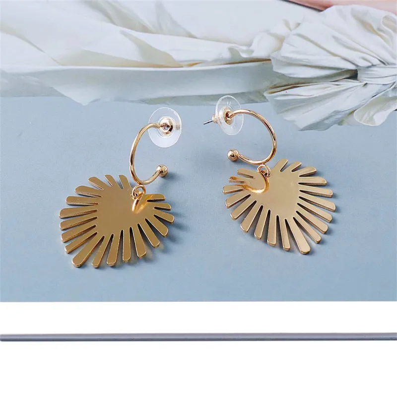 Goldtone Palm Leaf Drop Earrings made by Zulily