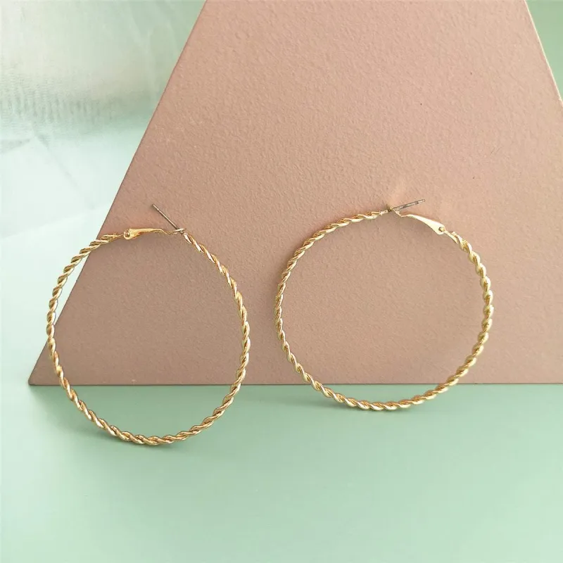 Goldtone Twine Hoop Earrings made by Zulily