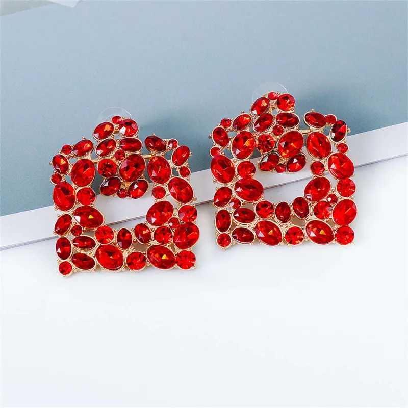 Red Crystal & Cubic Zirconia Cluster Drop Earrings made by Zulily