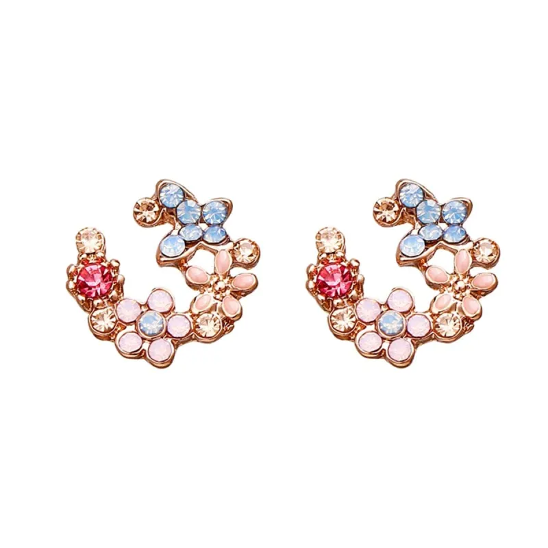 Crystal & Cubic Zirconia Flower Stud Earrings made by Zulily