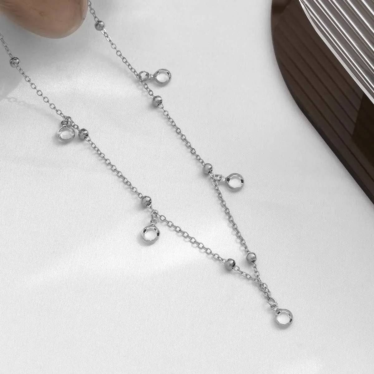 Cubic Zirconia & Silvertone Bead Waist Chain sold by Zulily product image thumbnail 2