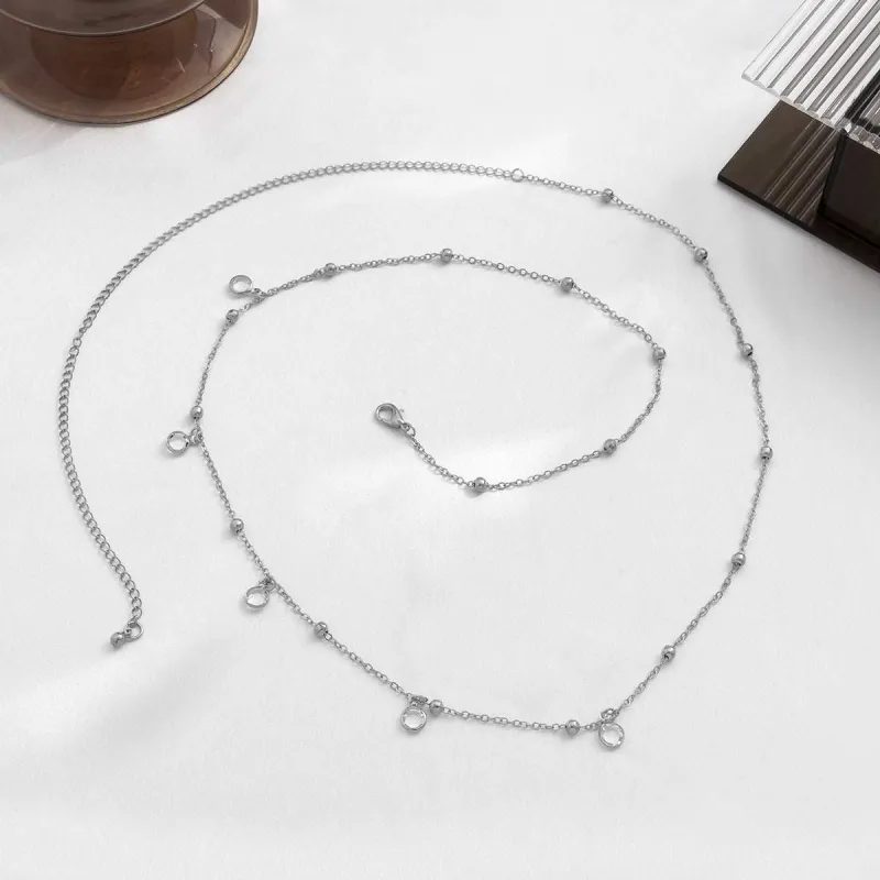 Cubic Zirconia & Silvertone Bead Waist Chain made by Zulily