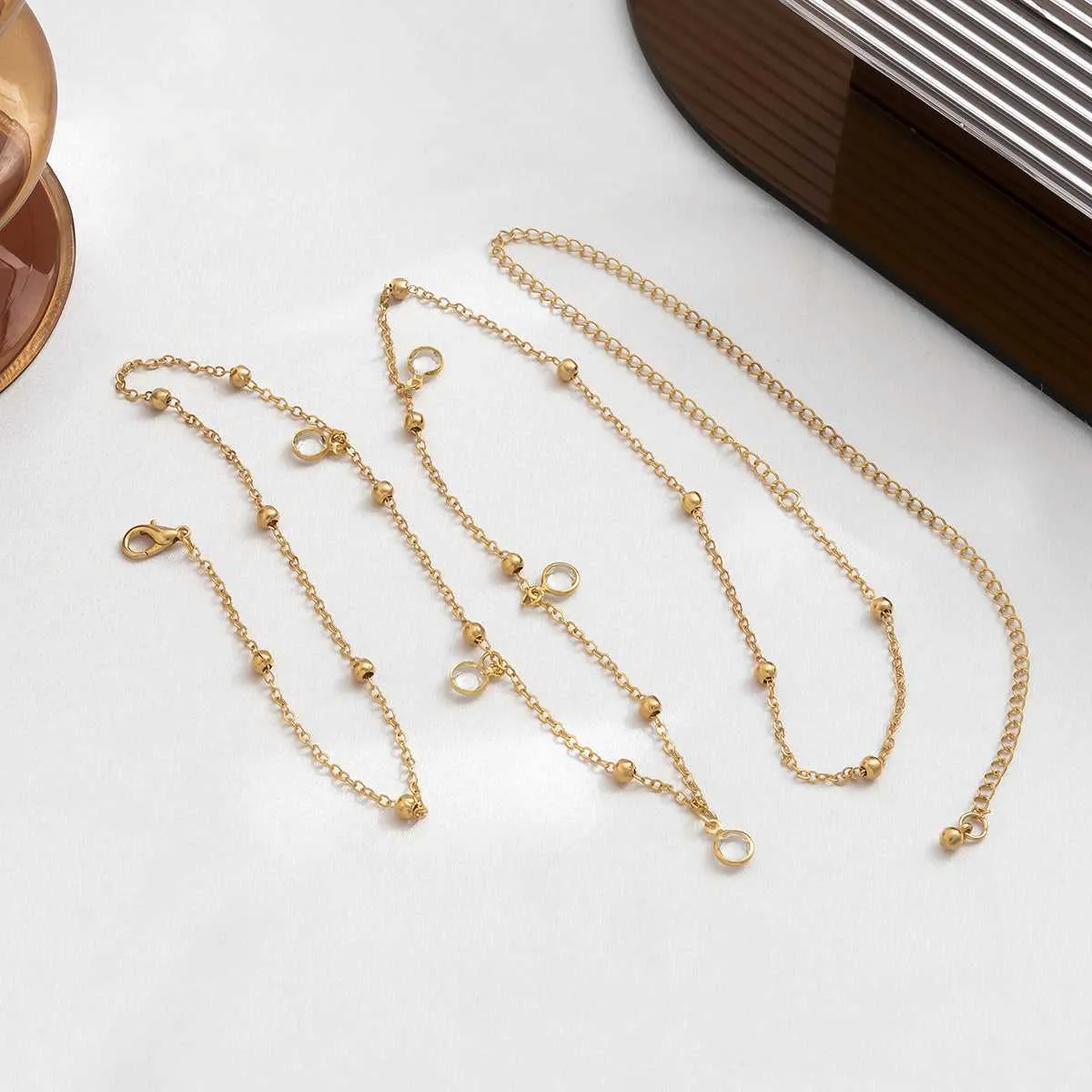 Cubic Zirconia & Goldtone Bead Waist Chain sold by Zulily