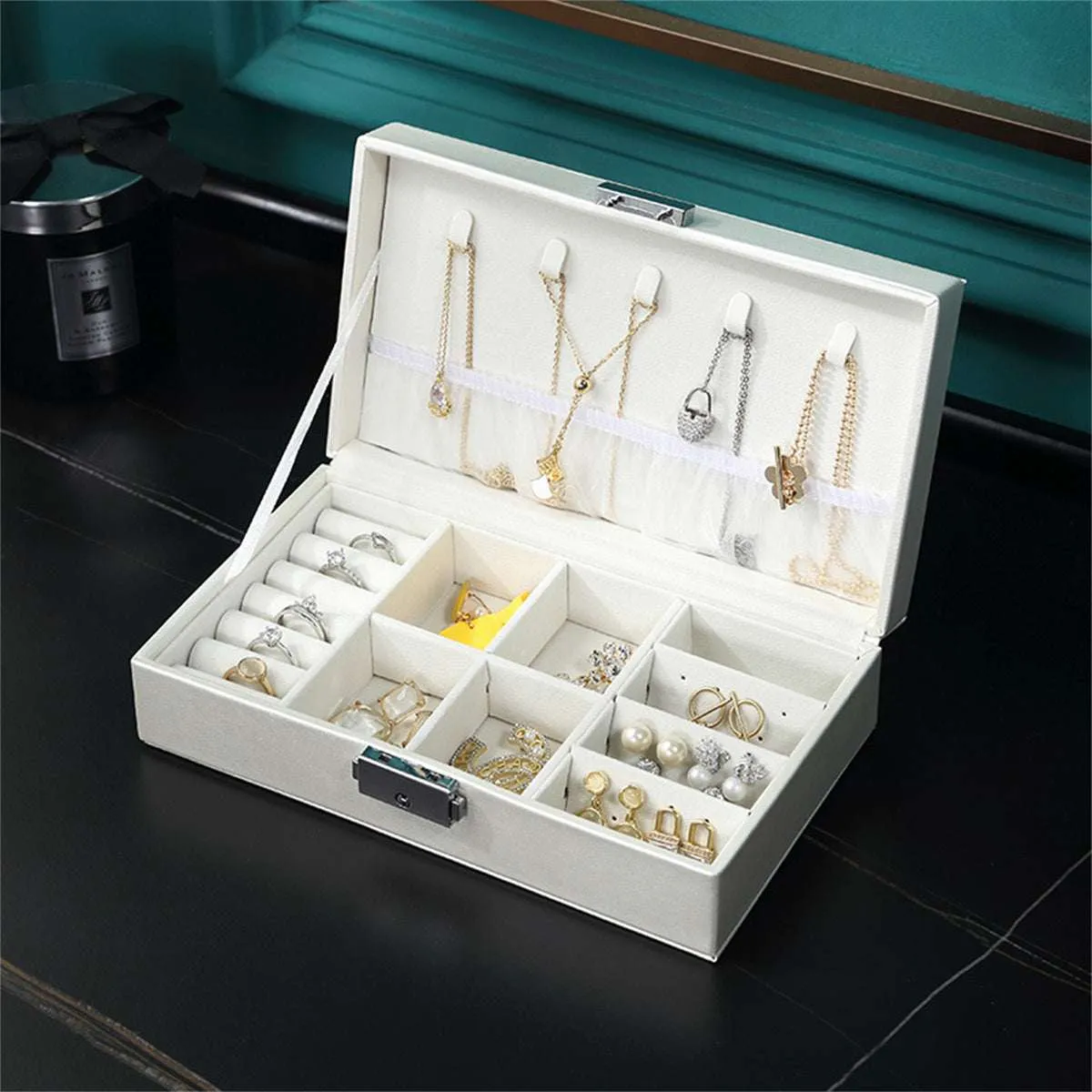 White Clasp Polystyrene Jewelry Storage Box sold by Zulily product image thumbnail 2