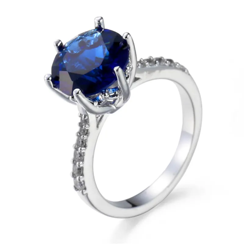 Blue Crystal & Cubic Zirconia Pavé Round-Cut Ring made by Zulily