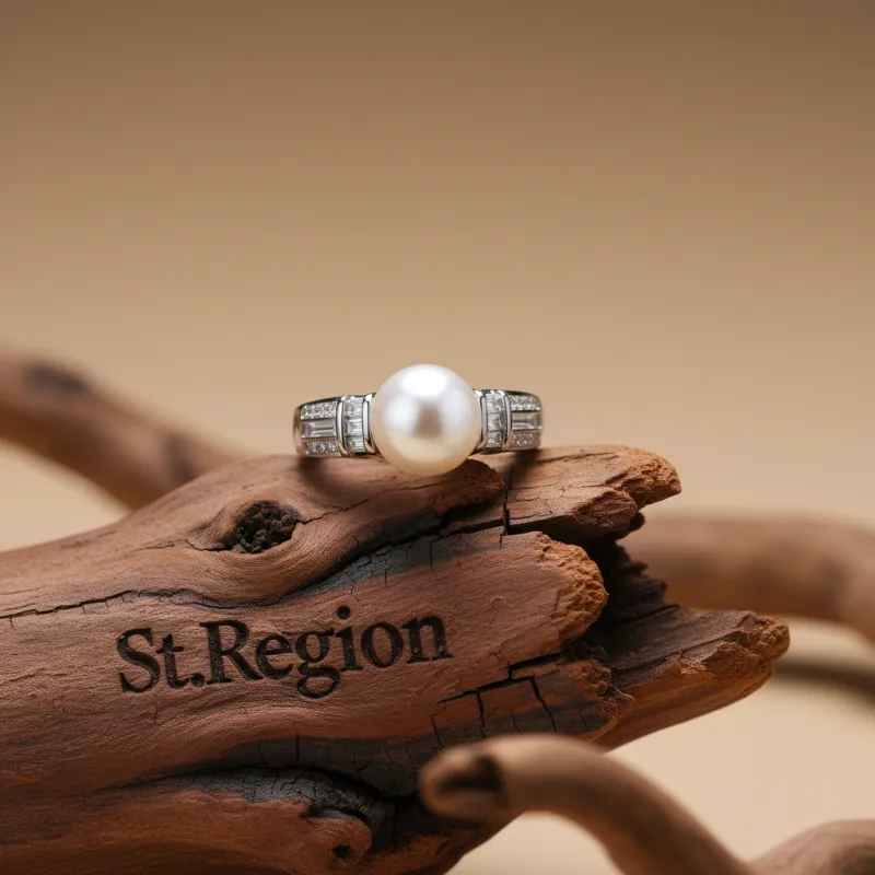 Pearl & Cubic Zirconia Silvertone Pavé Ring made by Zulily