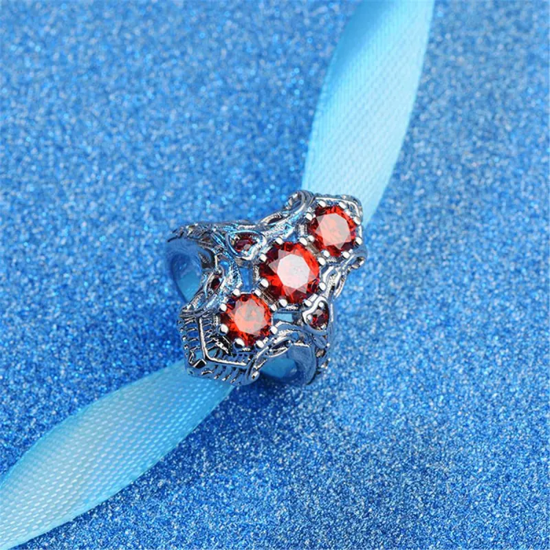 Cubic Zirconia & Red Crystal Shield Ring made by Zulily