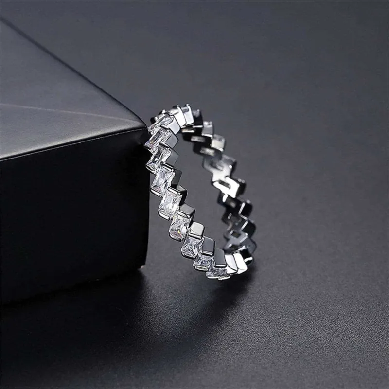 Crystal & Silvertone Slated Baguette-Cut Band Ring made by Zulily