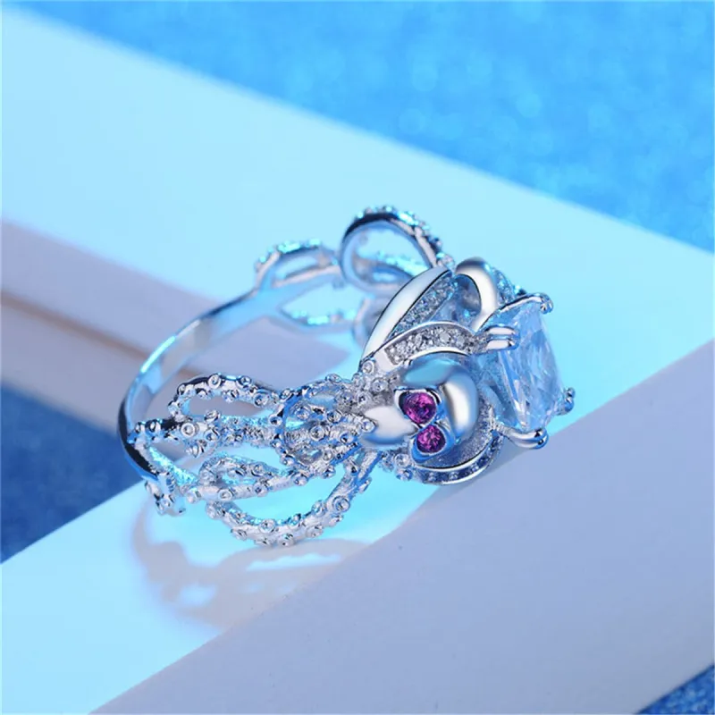Crystal & Cubic Zirconia Openwork Skull Ring made by Zulily