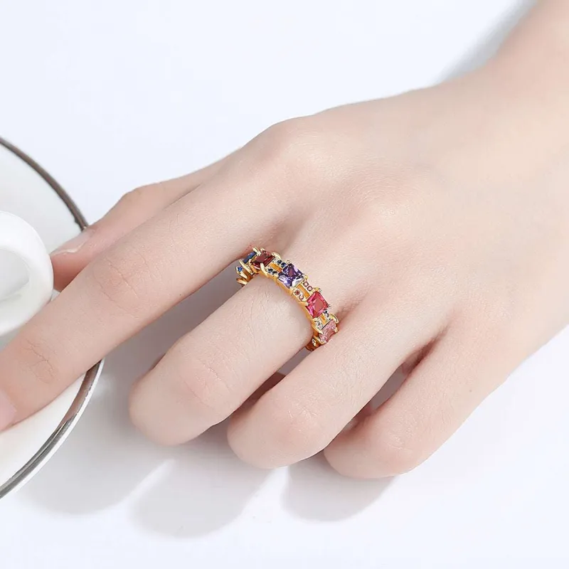 Multicolor Crystal & Cubic Zirconia Princess-Cut Band made by Zulily