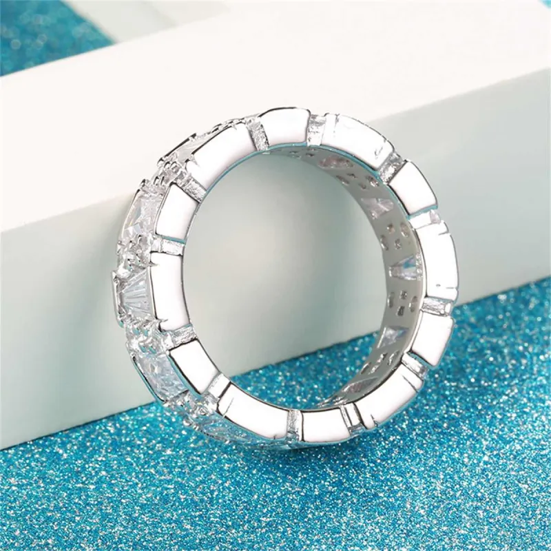 Crystal & Cubic Zirconia Silvertone Ladder Band Ring made by Zulily