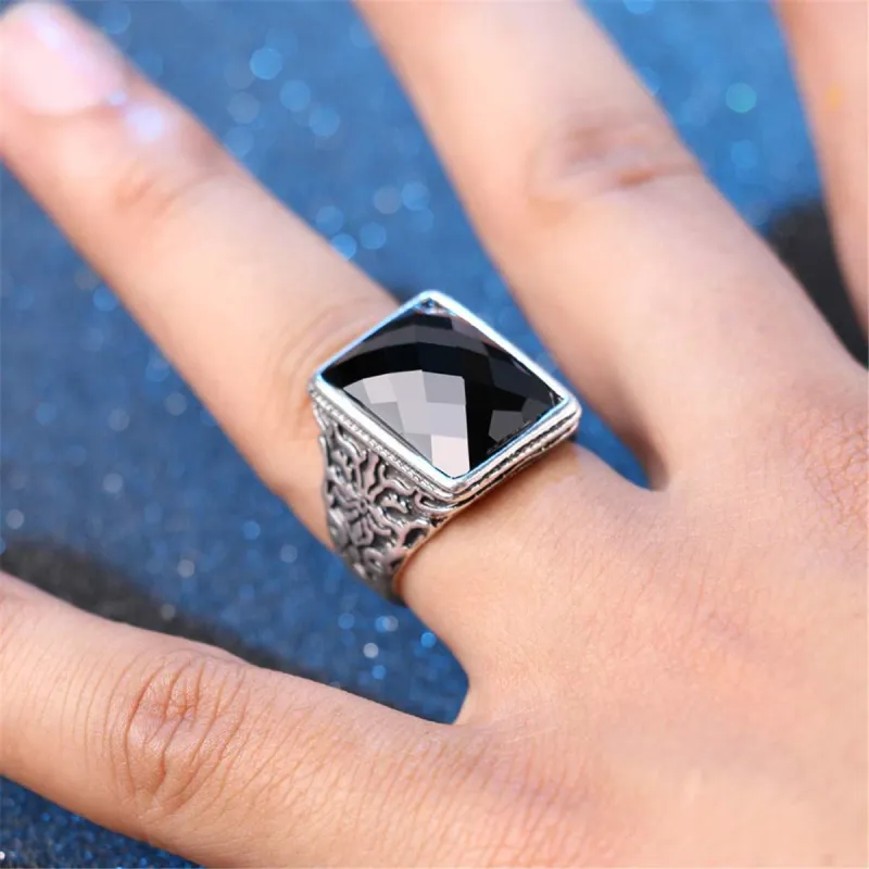 Black Rectangle Band Ring made by Zulily