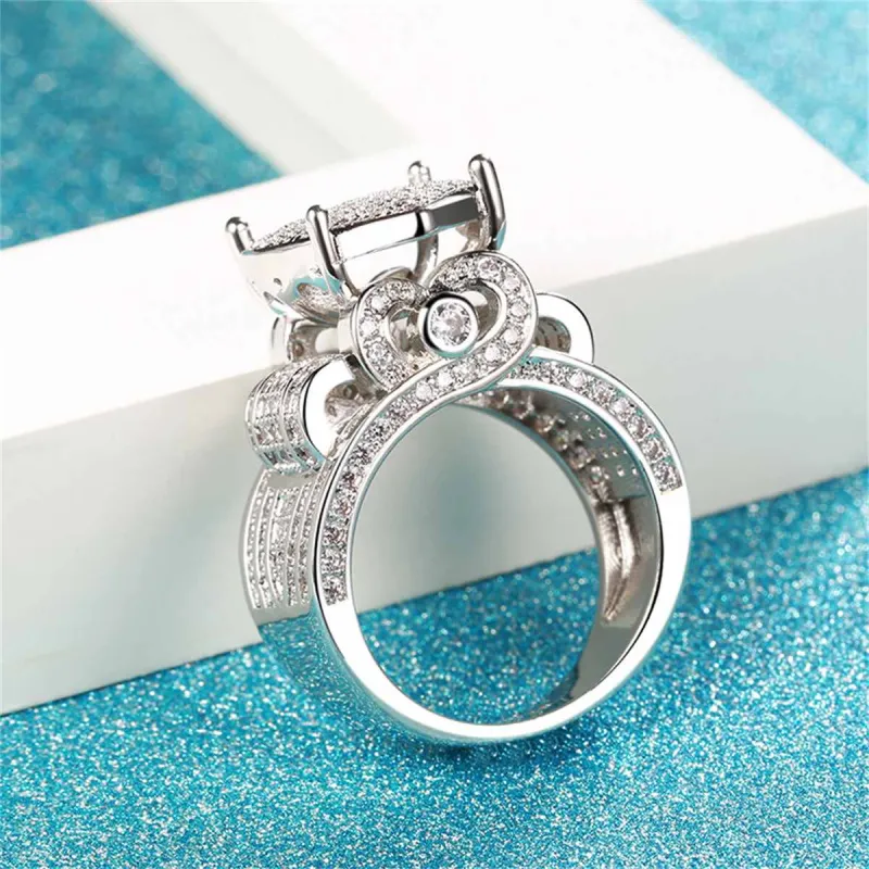 Cubic Zirconia & Silvertone Heart Ring made by Zulily