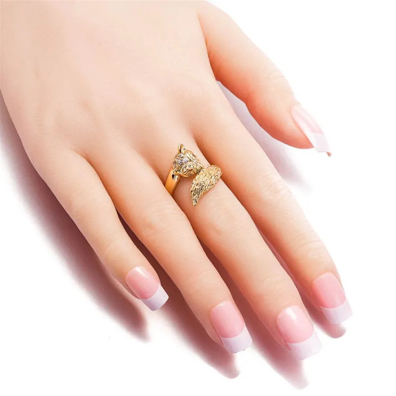 Cubic Zirconia & Goldtone Modern Fox Ring made by Zulily